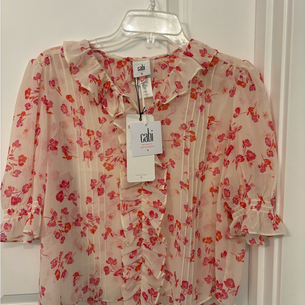 Cabi printed cherish top new with tags medium